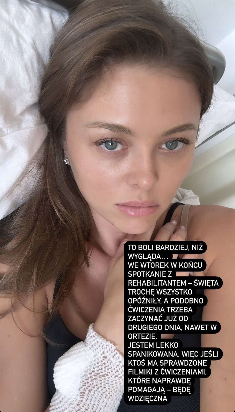 Joanna Opozda pokazała spuchniętą nogę po zdjęciu opatrunku
