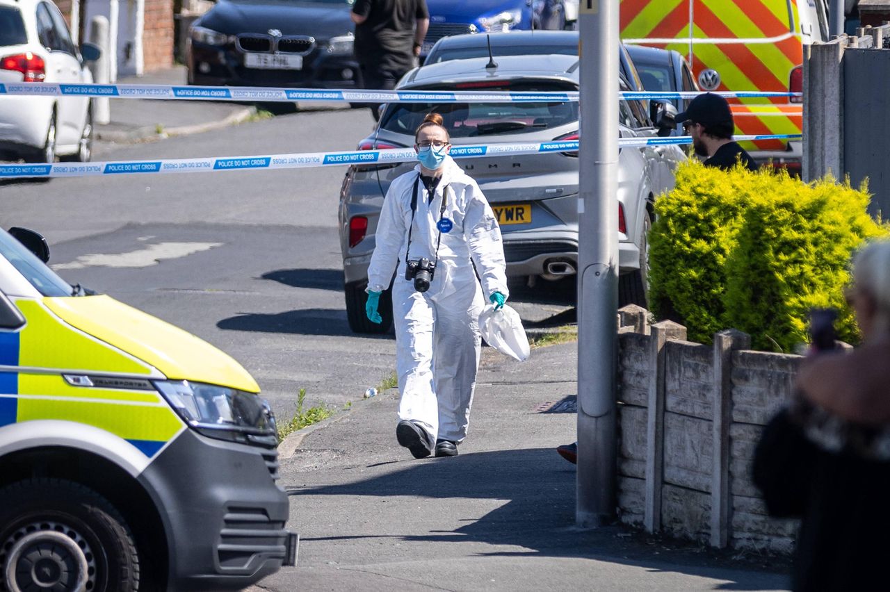 Police at the scene of the incident in Southport