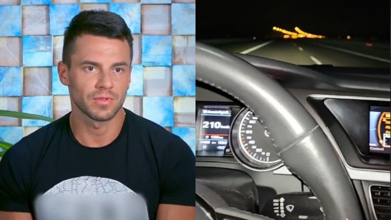 Krzysztof z "Hotelu Paradise" pędzi ponad 200 km/h, prowadząc transmisję na TikToku