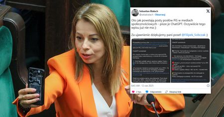 Wpis posłanki napisany przez ChatGPT. Omyłkowo pokazała komendy