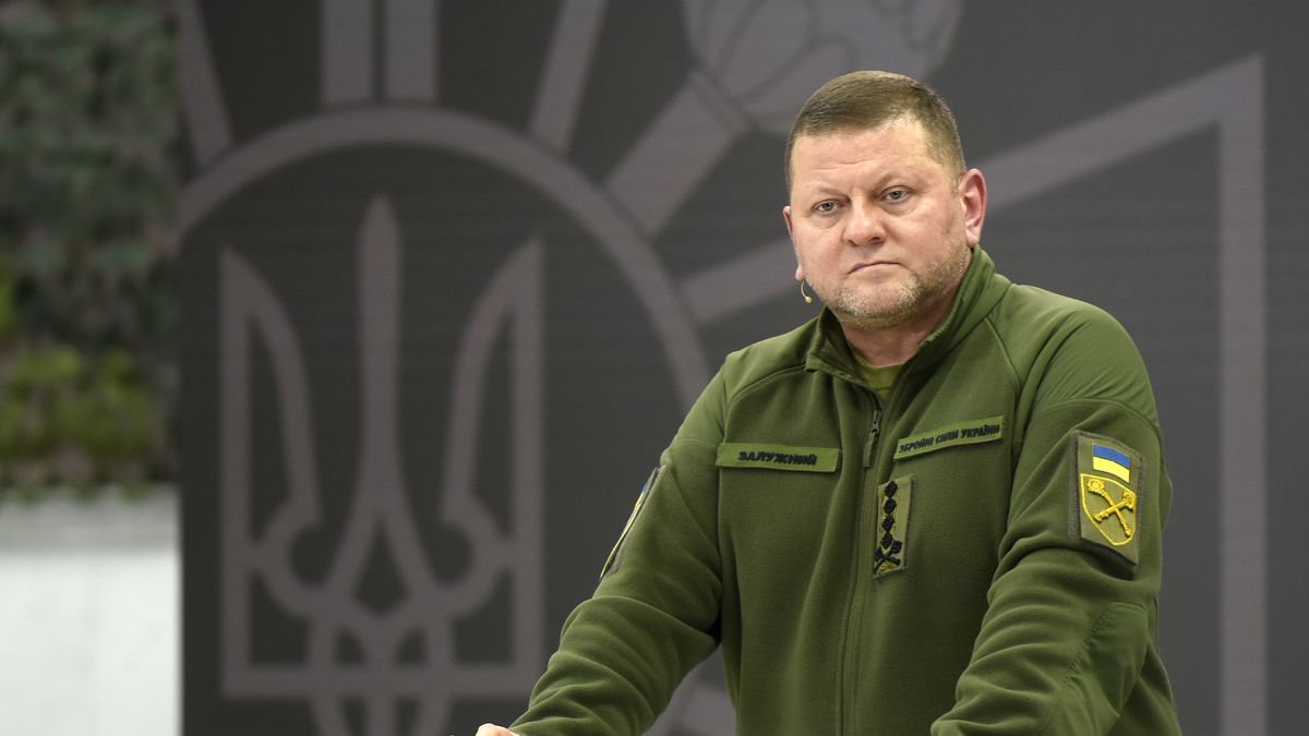 KYIV, UKRAINE - DECEMBER 26, 2023 - Commander-in-Chief of the Armed Forces of Ukraine, General Valerii Zaluzhnyi holds a press conference in Kyiv.  (Photo credit should read Kaniuka Ruslan / Ukrinform/Future Publishing via Getty Images)