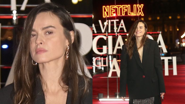 Kasia Smutniak z córką i mężem pozuje na włoskiej premierze produkcji Netfliksa (ZDJĘCIA)