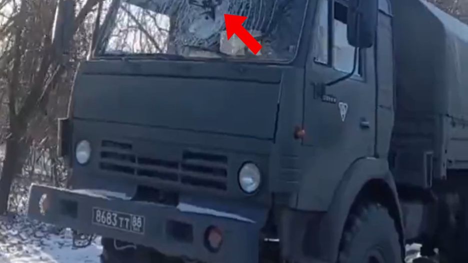 Dron w szybie ciężarówki Kamaz