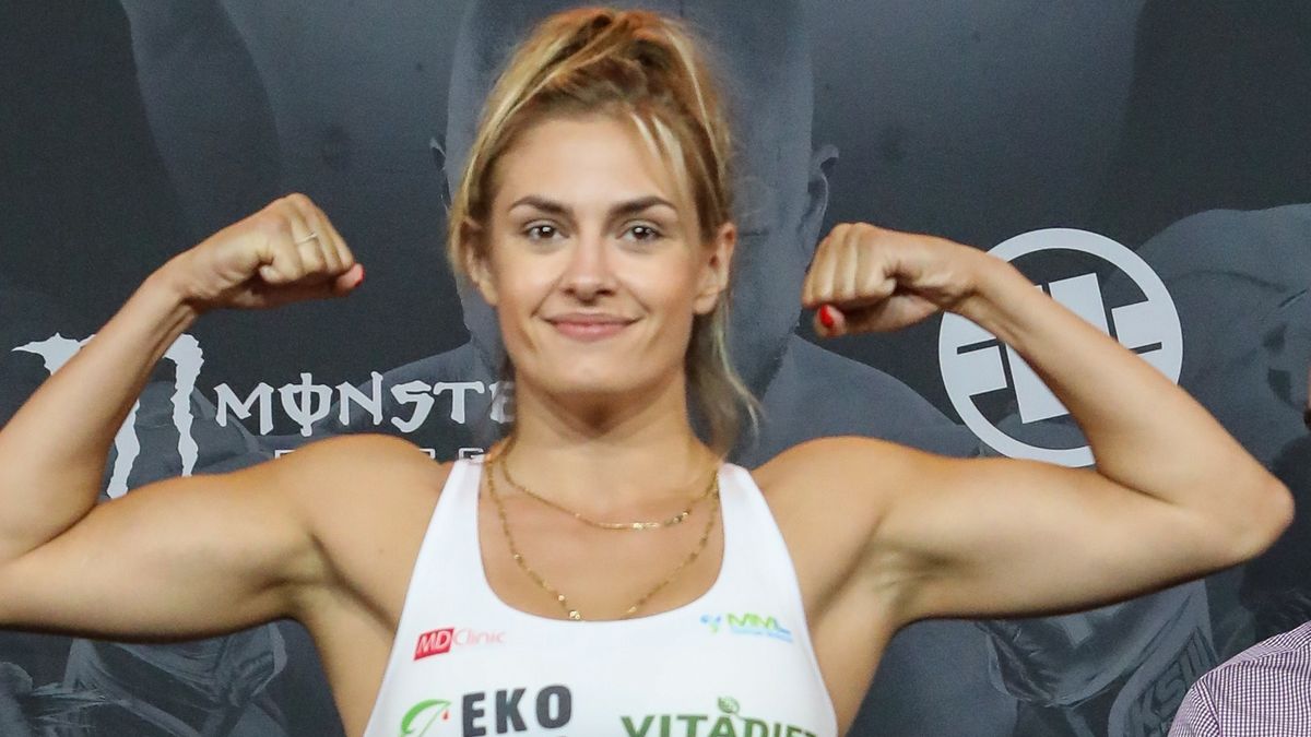 Karolina Owczarz (POL) during the KSW 73 Official Weigh-In in Warsaw, poland, on August19, 2022. (Photo by Foto Olimpik/NurPhoto via Getty Images)