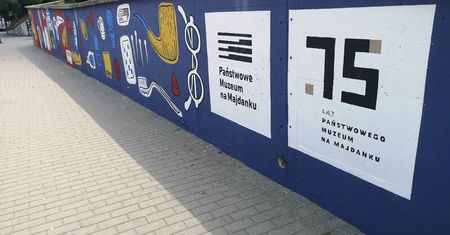 Mural na 75-lecie Muzeum na Majdanku. Upamiętnia ofiary obozu i muzealników