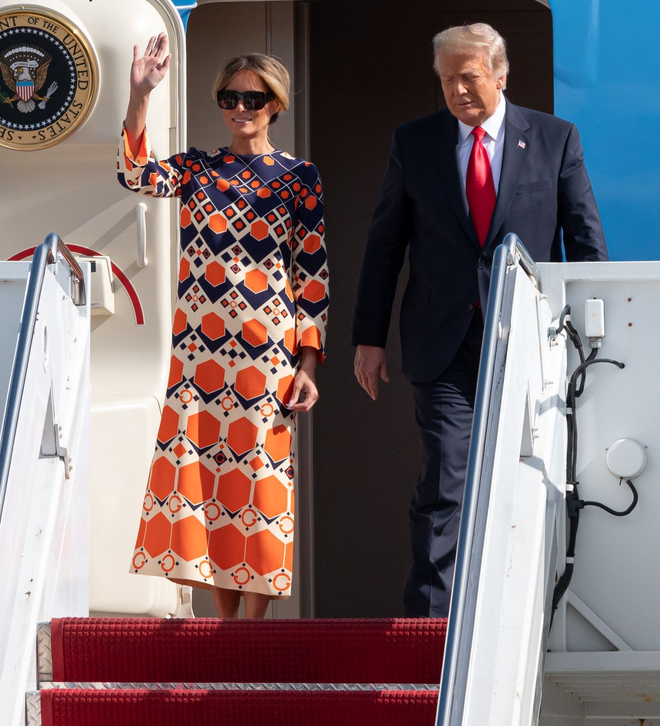 Melania i Donald Trump lądują na Florydzie