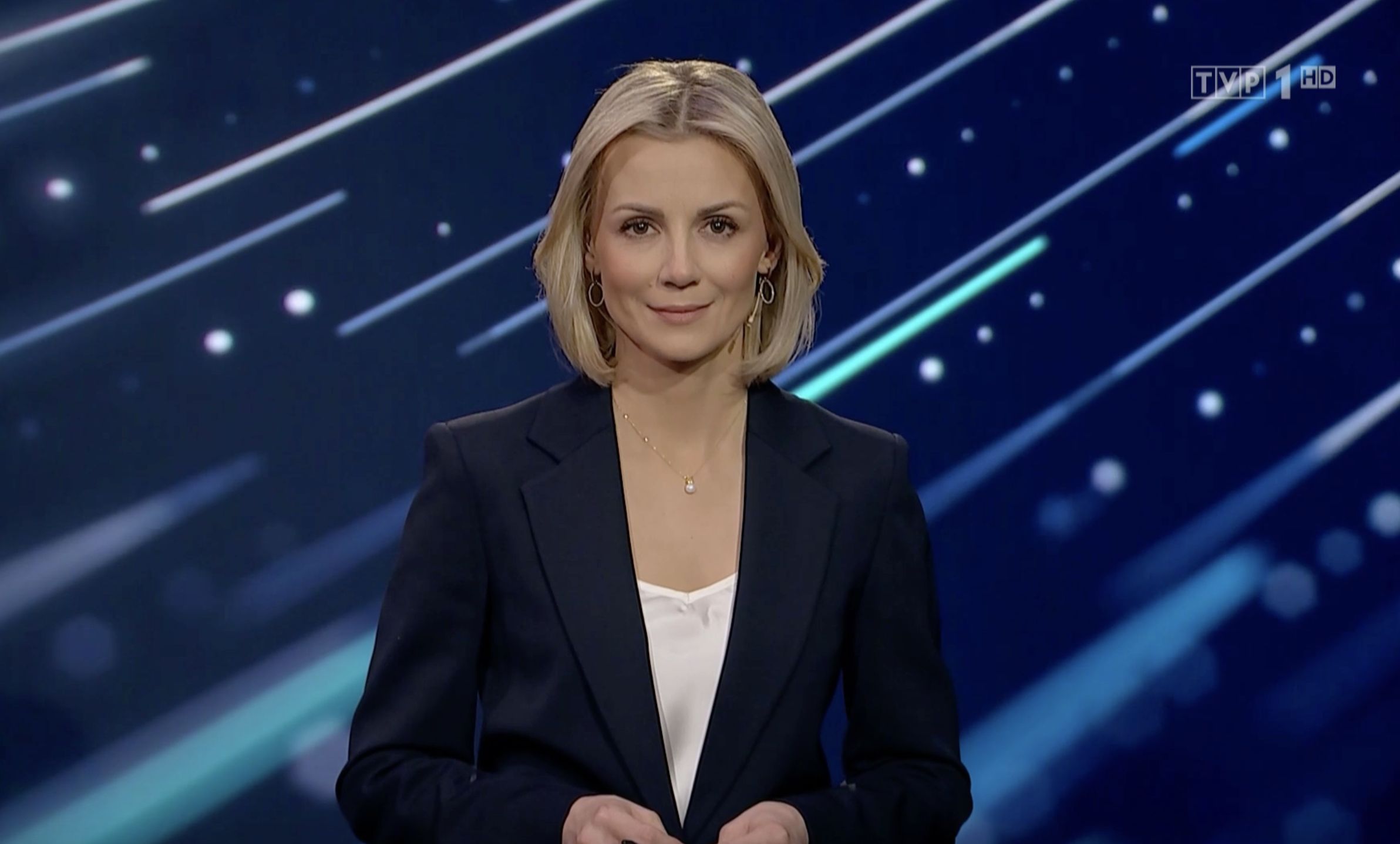 Joanna Dunikowska-Paź podczas debiutu w "19.30"