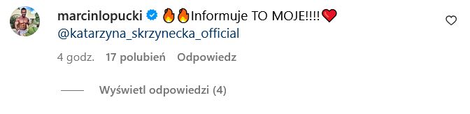 Mąż Skrzyneckiej komentuje jej fotkę