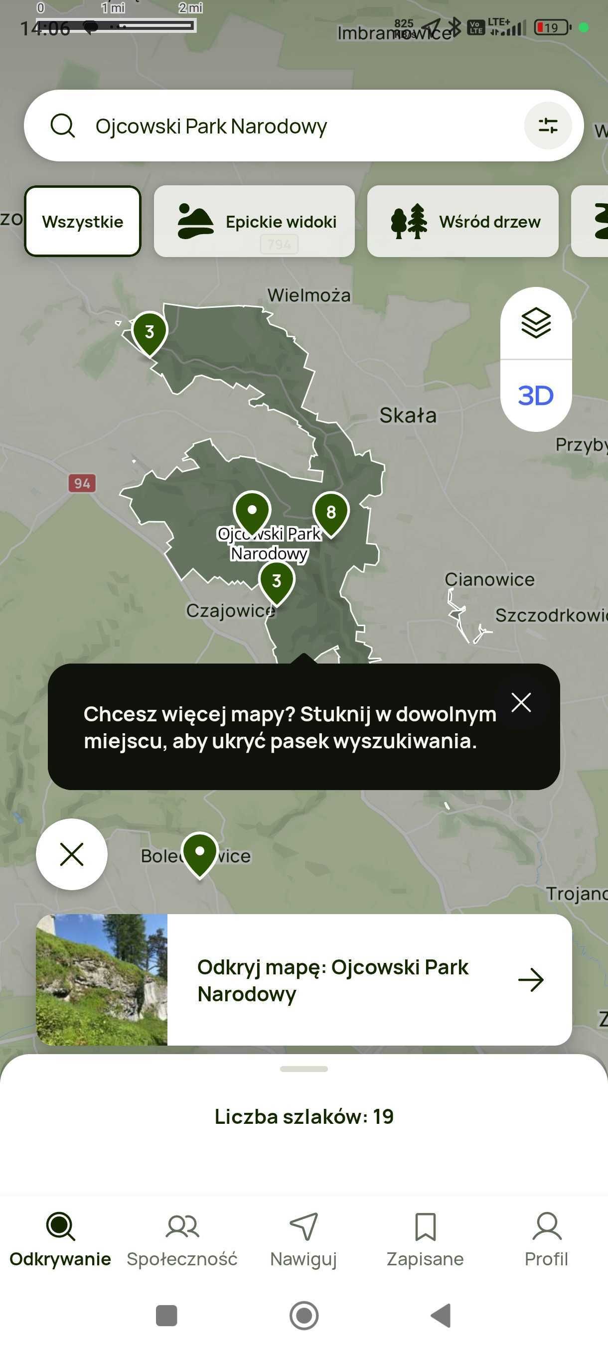 AllTrails: pieszo i na rowerze