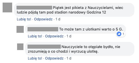 Jeden z wątków na stronie wydarzenia na Facebooku