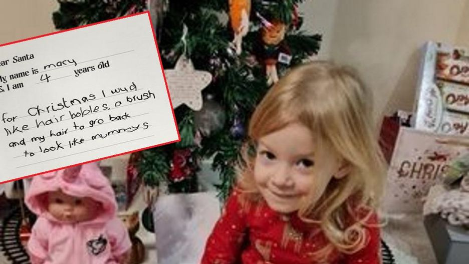 4-latka chora na raka napisała list do świętego Mikołaja. Prosi w nim o jedną rzecz