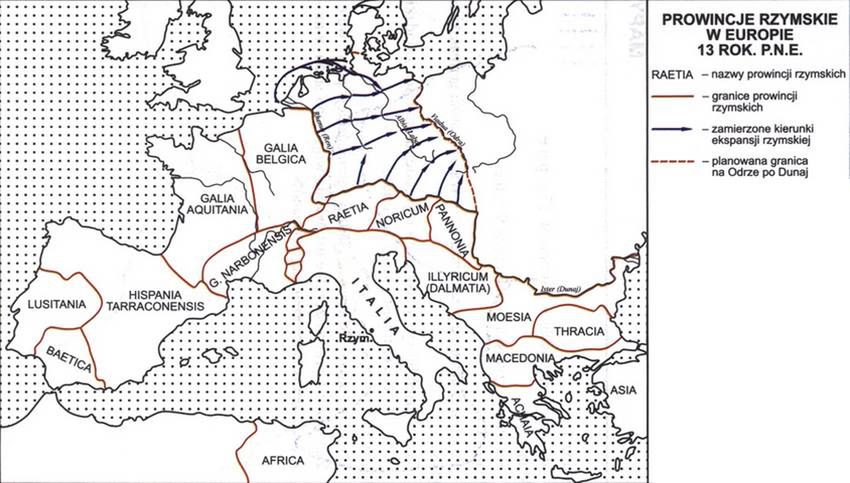 Planowane granice imperium (Fot. "Las Teutoburski 9. rok n.e.", P. Rochala)