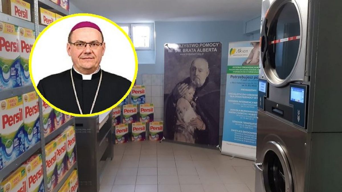 Sponsor nie chciał obecności biskupa na otwarciu pralni 