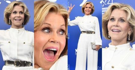 79-letnia Jane Fonda w bieli promuje film w Wenecji