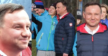 Zadowolony Andrzej Duda pozuje do selfie w Szczyrku (ZDJĘCIA)