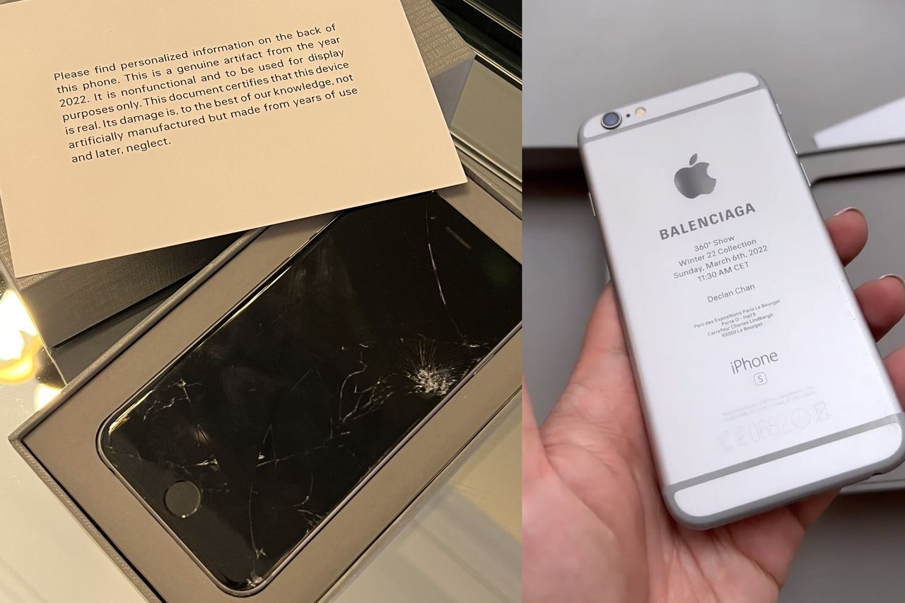 Rozbite iPhone’y jako zaproszenia. Balenciaga rozesłała je do gości wydarzenia