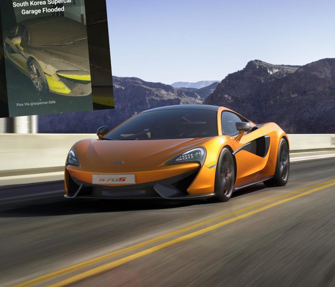 Jednym z utopionych aut jest McLaren 570S