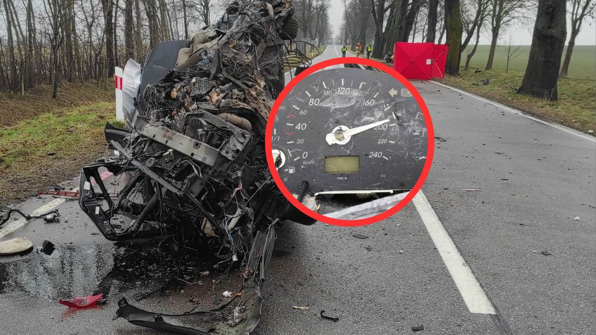 Wypadek pod Braniewem. 200 km/h na prędkościomierzu