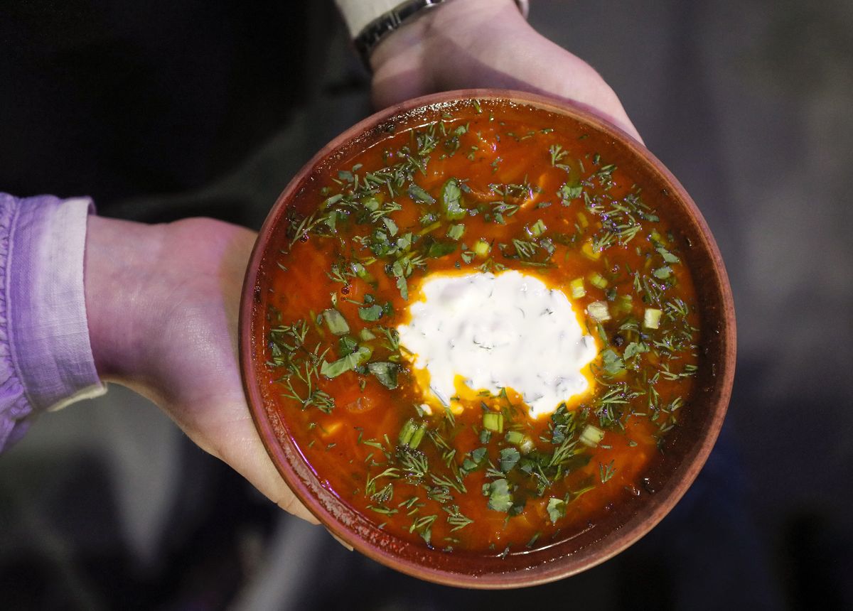 (FILE) - A borscht soup is displayed during an event for a bid to the UNESCO to recognize borscht as part of the historical heritage of Ukraine, in Kiev, Ukraine, 05 March 2021 (01 July 2022). Traditionally, Borscht is considered one of the most popular Ukrainian dishes with a wide variety of options for the recipe. In October 2020, the Ukrainian Ministry of Culture and Information Policy announced plans to send an application for the inclusion of Ukrainian borscht in the UNESCO List of Intangible Cultural Heritage despite a dispute between Russia and Ukraine over the origin of borscht because Russia has repeatedly claimed borscht as a national dish. On 01 July 2022, the UNESCO inscribed the culture of Ukrainian borscht cooking on the List of Intangible Cultural Heritage to be 'in need of urgent safeguarding'. EPA/SERGEY DOLZHENKO Dostawca: PAP/EPA.