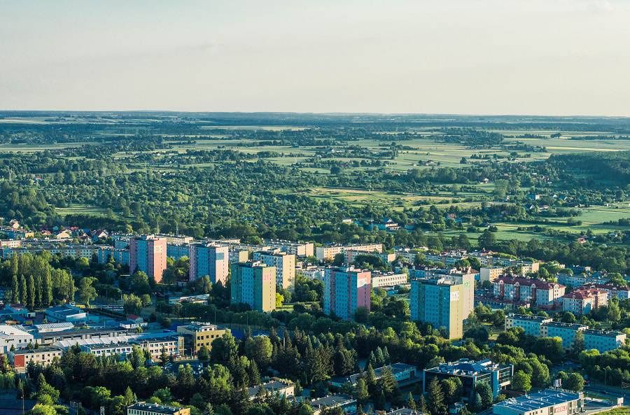 Lublin z komina Elektrociepłowni "Wrotków" | fot. Damian Gerhand