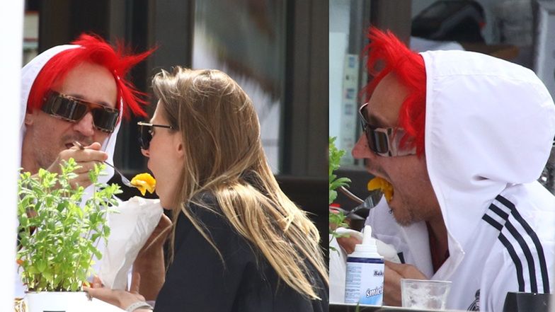 Michał Wiśniewski z rodziną na lunchu 