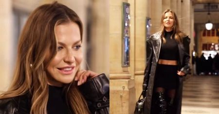 Anna Lewandowska w skórze odsłania brzuch na paryskim Fashion Weeku (ZDJĘCIA)