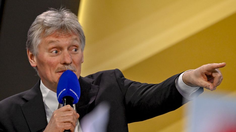 MOSCOW, RUSSIA - DECEMBER 14: Kremlin spokesman Dmitry Peskov moderates Russian President Vladimir Putin's annual special televised question-and-answer session and year-end news conference scheduled to take place at the Gostiny Dvor trade and exhibition centre in Moscow, Russia on December 14, 2023. (Photo by Sefa Karacan/Anadolu via Getty Images)