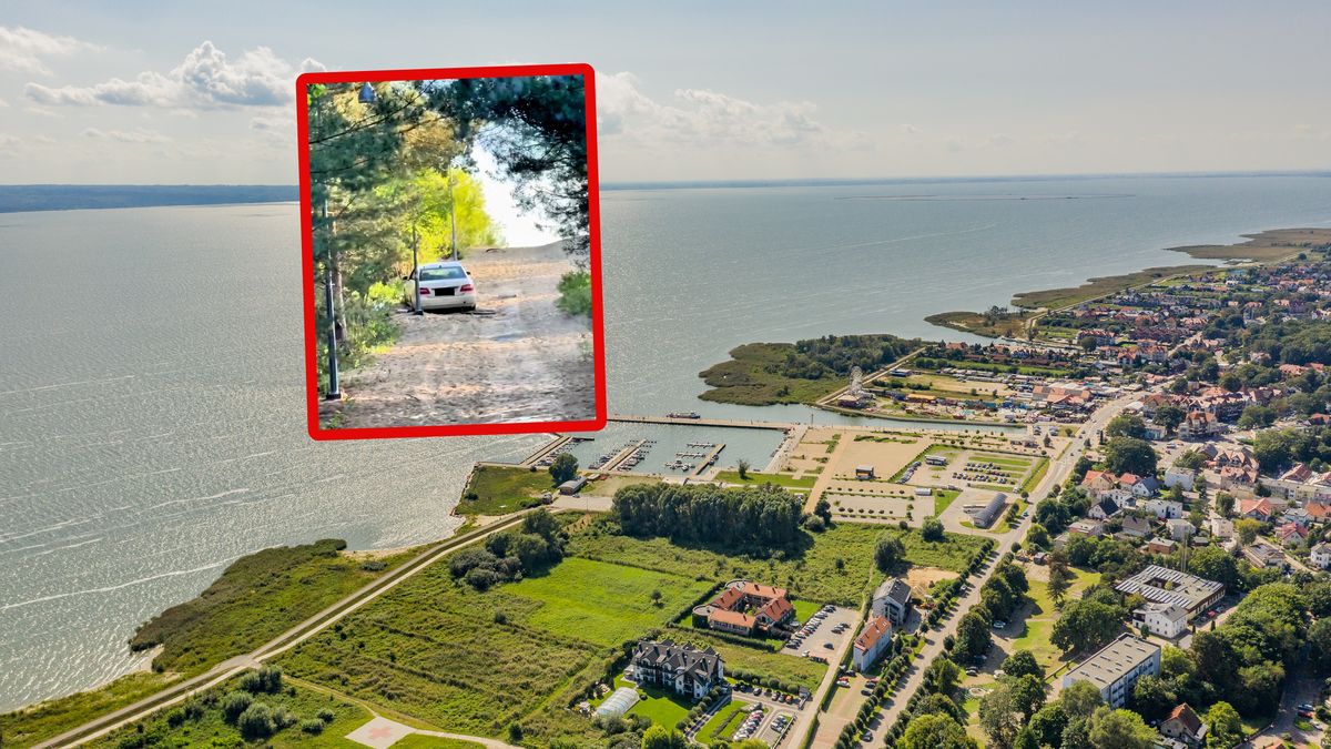 Zdjęcie z Krynicy Morskiej. Wjechał prawie na plażę.