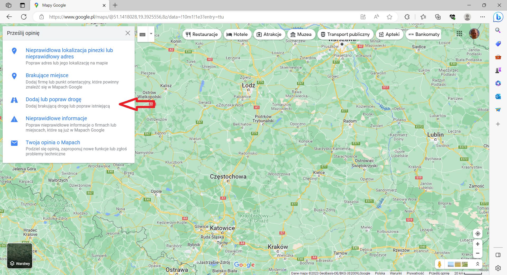 Google Maps - jak zgłosić błąd na mapie?