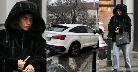 Zakapturzona Weronika Rosati parkuje NA ZAKAZIE samochód wart prawie 300 tysięcy złotych, po czym mknie załatwiać sprawunki