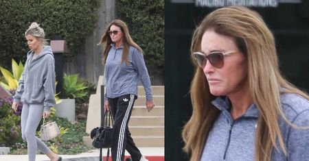Skwaszona Caitlyn Jenner w dresie przemyka z kochanką do ulubionej restauracji celebrytów (ZDJĘCIA)