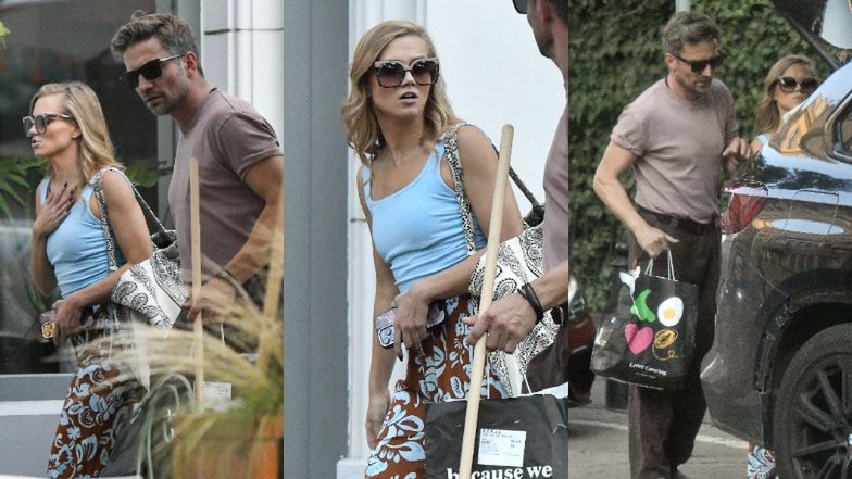 Agnieszka Kaczorowska i Marcin Rogacewicz w drodze na trening