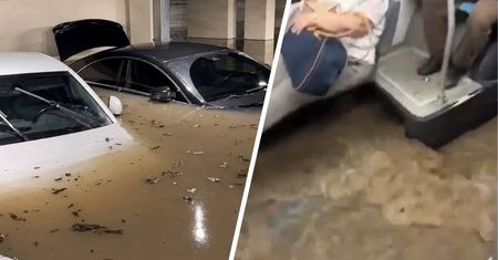 Moskwę zalał deszcz. Auta pod wodą, potoki w autobusach