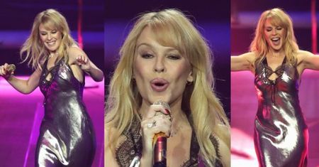 50-letnia (!) Kylie Minogue w srebrze wygina się na scenie (ZDJĘCIA)