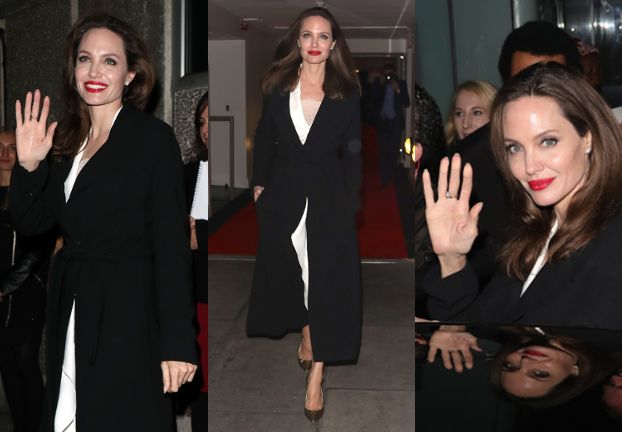 Elegancka Angelina Jolie rozdaje autografy w Londynie