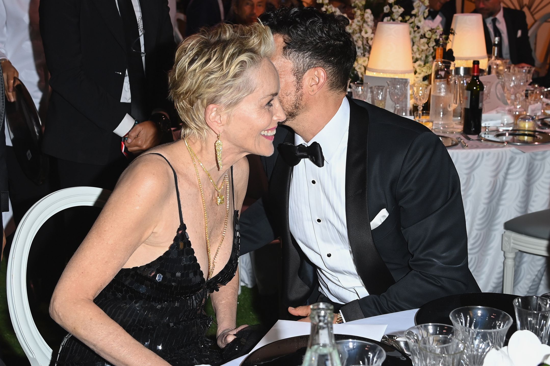 Sharon Stone i Orlando Bloom na gali amfAR