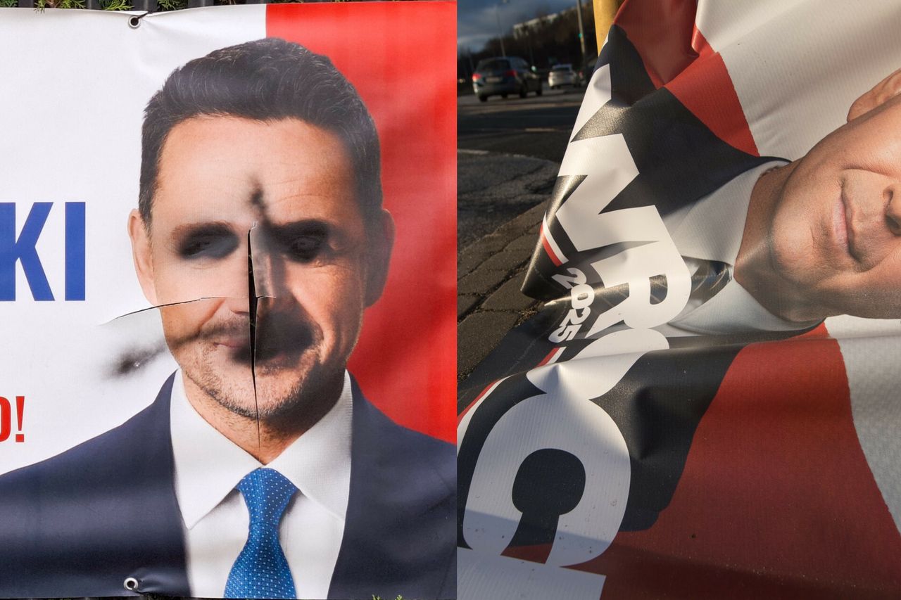 Seryjny niszczyciel plakatów z Radomia. Oszczędził tylko jednego kandydata. Mają być zarzuty