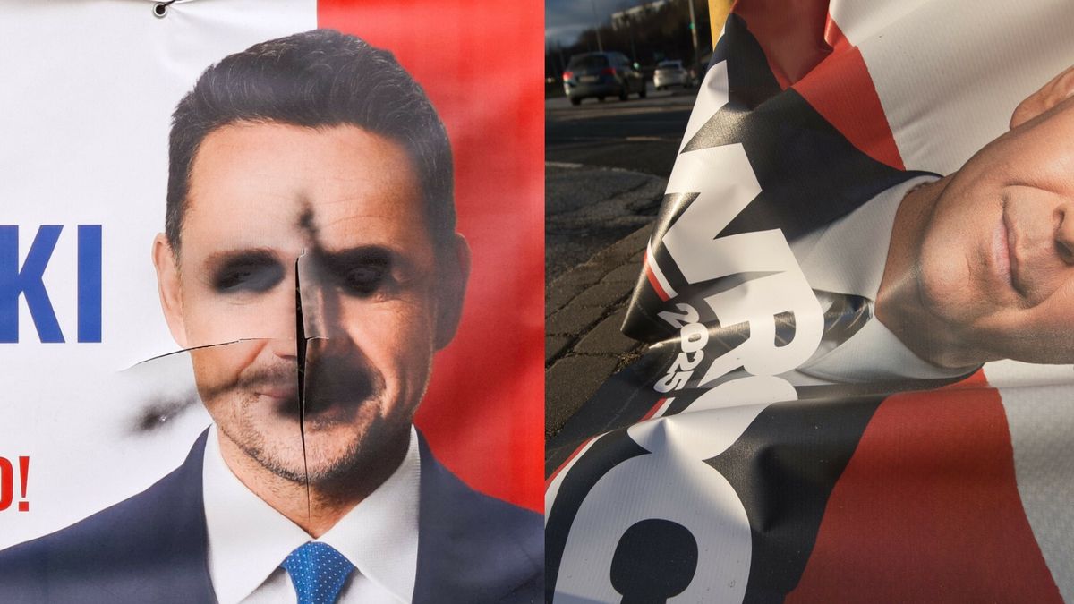 Zniszczone plakaty wyborcze