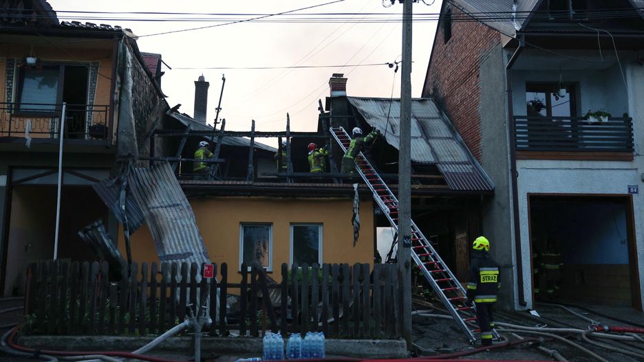 Miejsce pożaru we wsi Nowa Biała