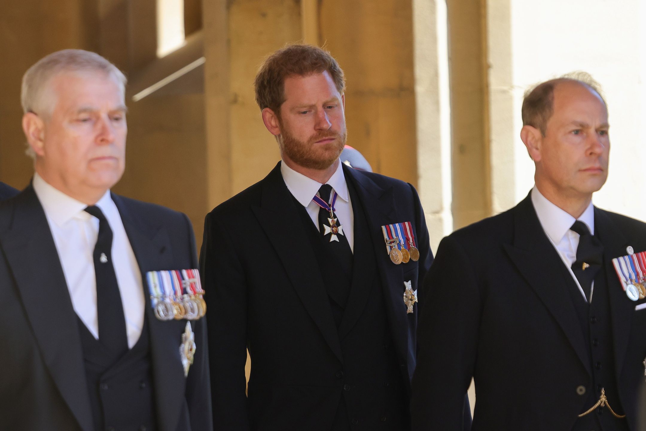 Książę William i Harry na pogrzebie księcia Filipa