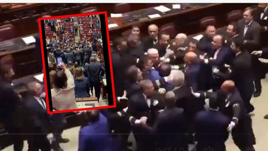 Bójka we włoskim parlemencie