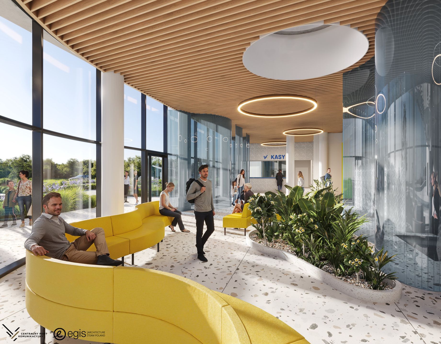 Wizualizacja stacji Brzeziny na trasie KDP