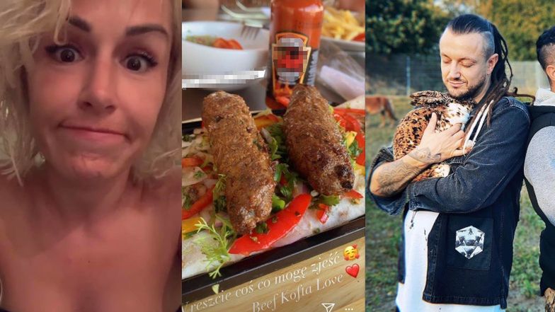 Blanka Lipińska zajada się kotletami, Baron przytula króliki