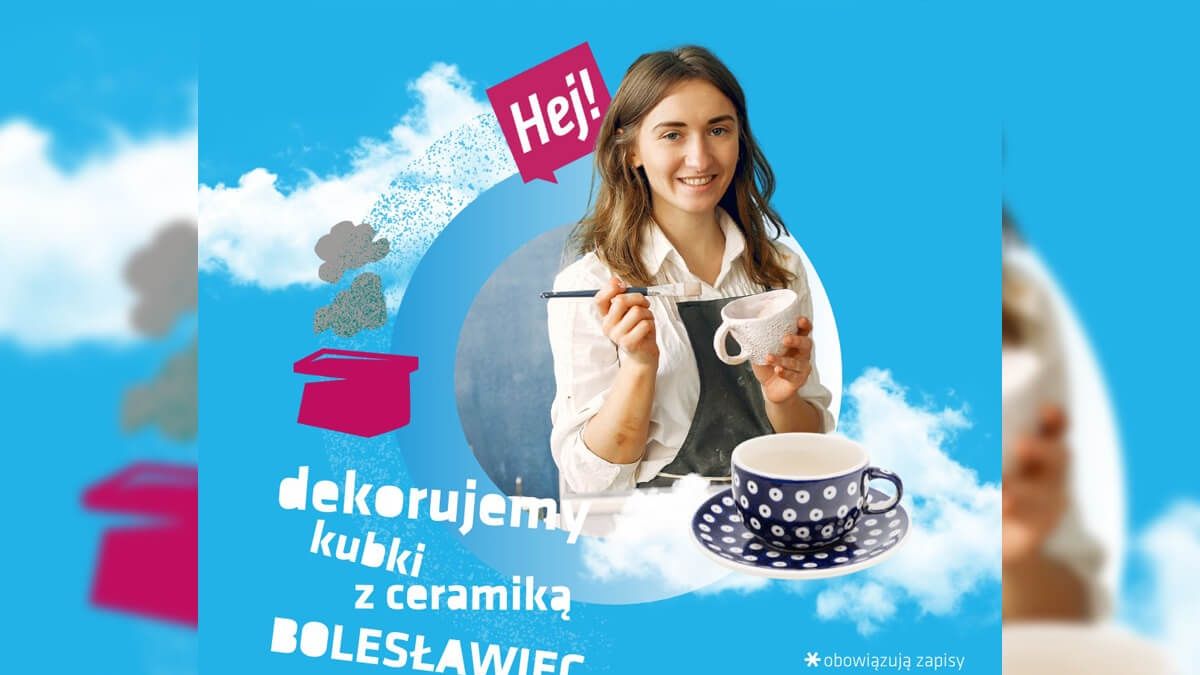Plakat wydarzenia - ozdabianie z Ceramiką Bolesławiec