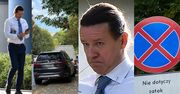Radosław Majdan PARKUJE NA ZAKAZIE, zajmując prawie cały chodnik (ZDJĘCIA)