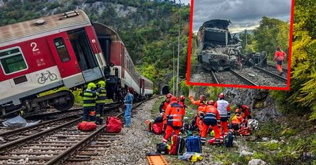 Katastrofa kolejowa na Słowacji. Pociąg zawisł nad przepaścią