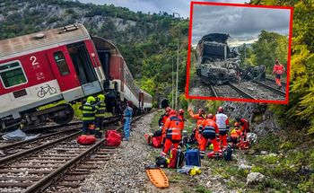Katastrofa kolejowa na Słowacji. Pociąg zawisł nad przepaścią