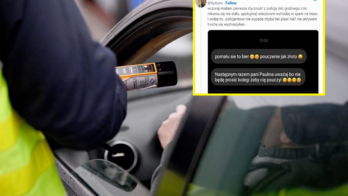 Internautka pokazała wiadomości, jakie otrzymała od policjanta 