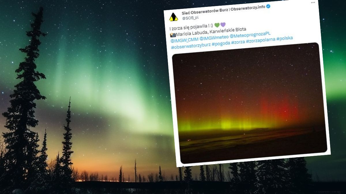 Zorza polarna była dobrze widoczna nad Polską.