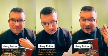 Ksiądz Piotr zapytany o Harry'ego Pottera. Po tym ludzie się zagotowali
